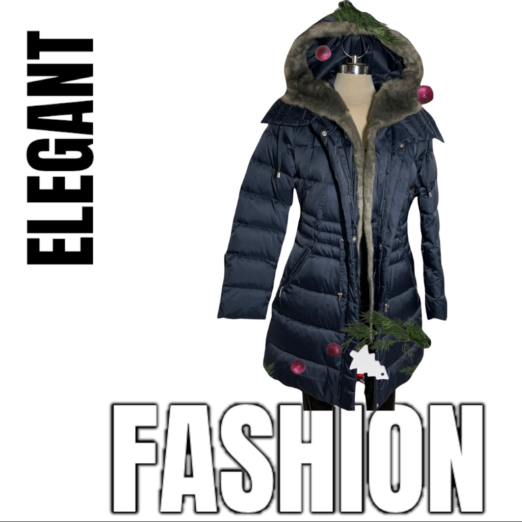 New Laundry Navy Blue Down Fetters Winter Coat Size Xl